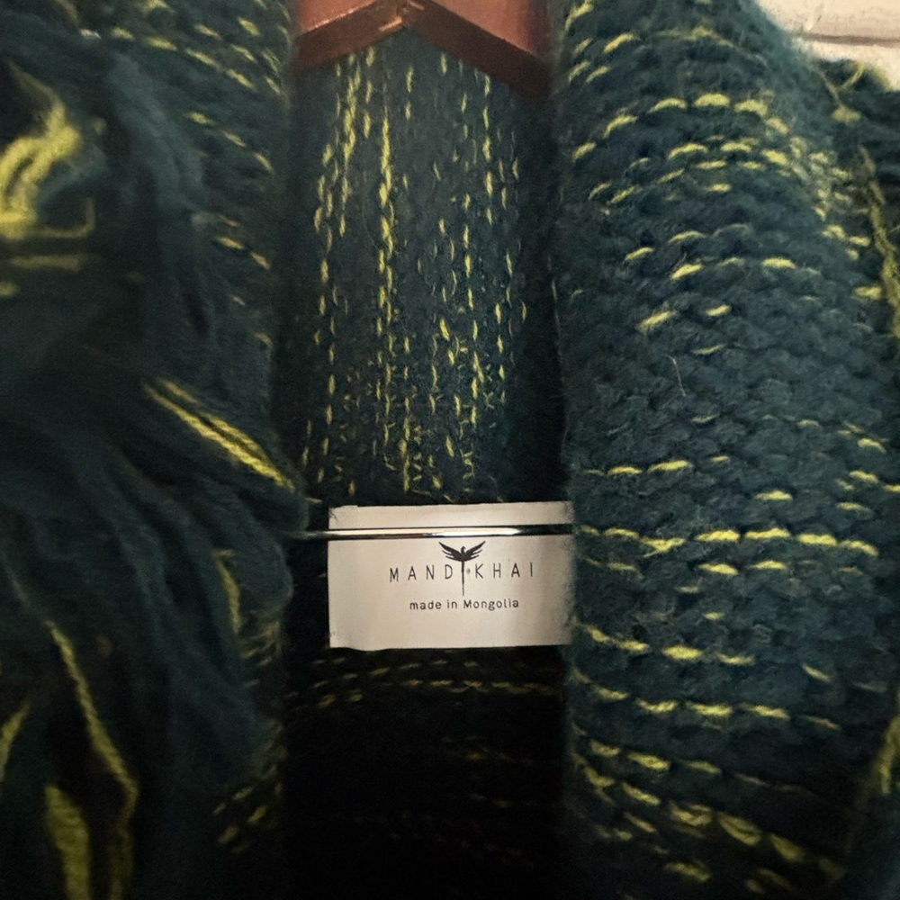 Green and blue jacket with shawl collar - Picture 2 of 9